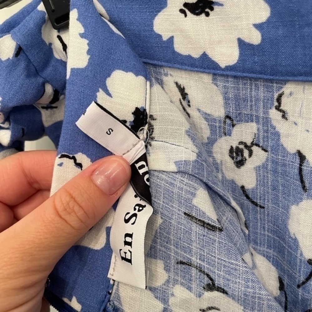 En Saison Blue Flower Print Skort - Picture 8 of 9